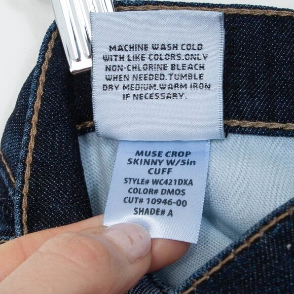 Hudson Dark Wash Muse Crop Skinny Denim Jeans w/ 5 Inch Cuff Womens Size 28 - Picture 12 of 12